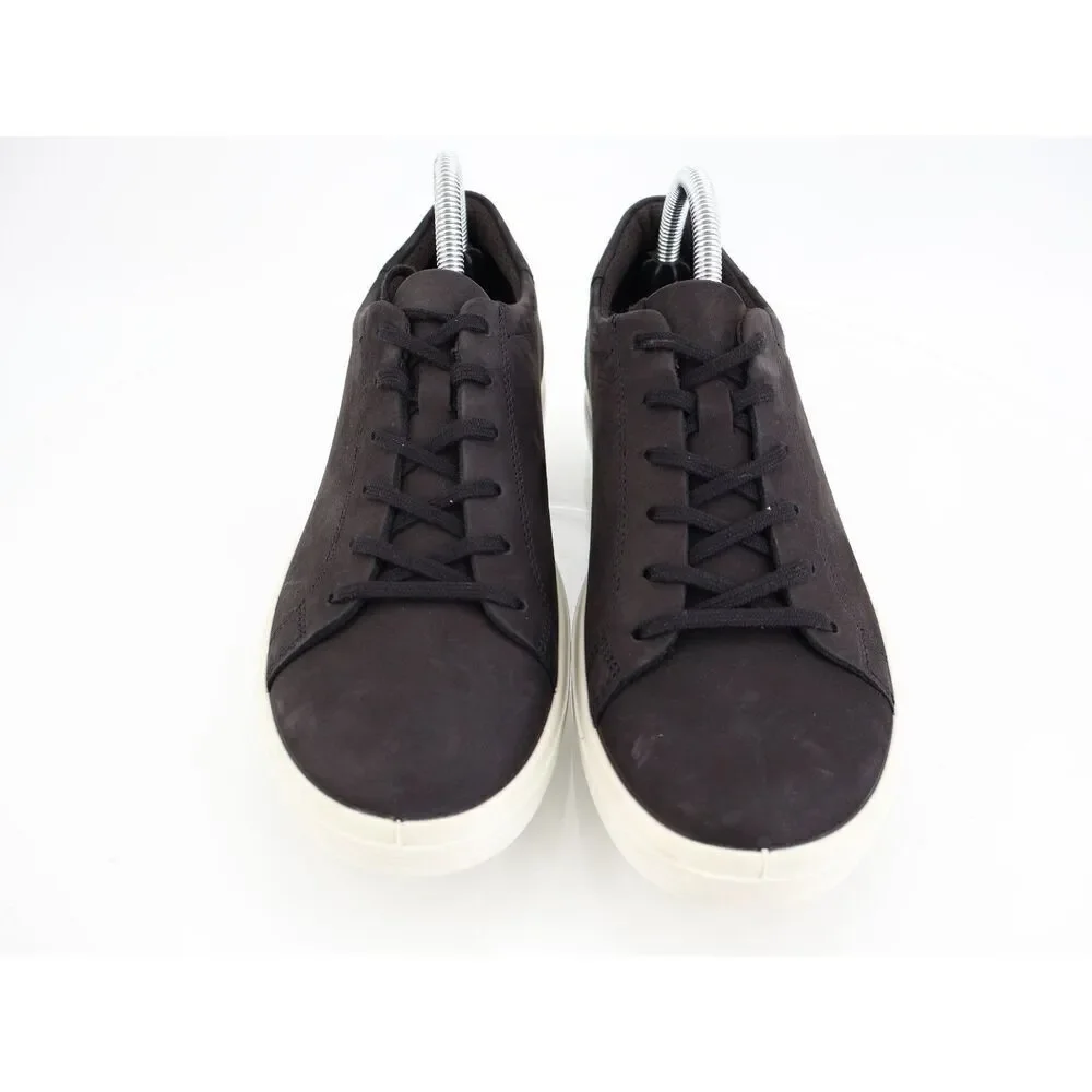 Ecco Soft Classic Sneaker Black Nubuck Women Size 9 / 9.5 Lace Up Shoes
